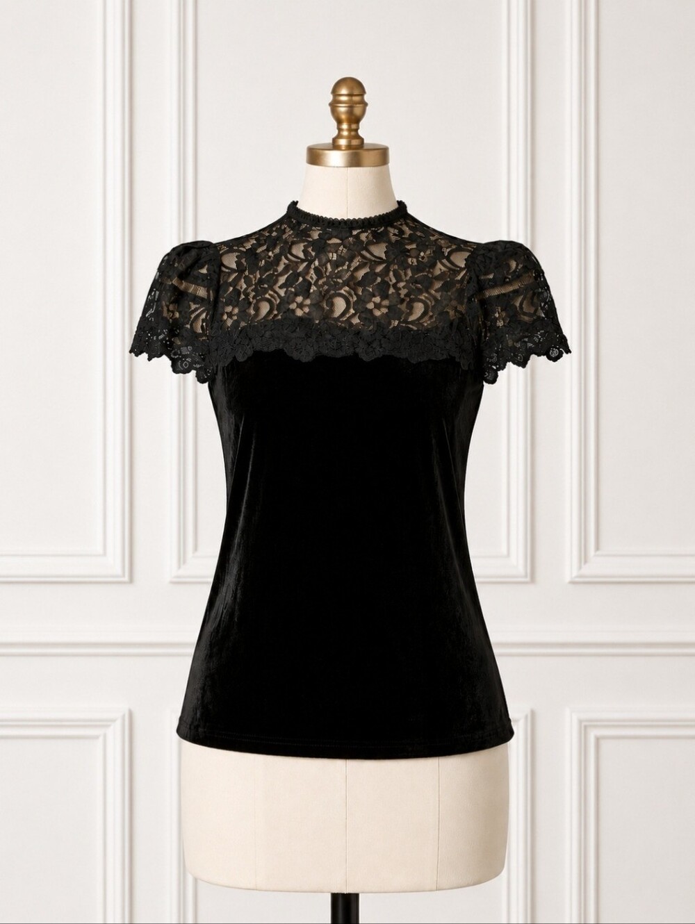 Rebecca Taylor Velvet Lace Top